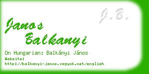 janos balkanyi business card